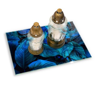 Base para velas de cemitério Folhas de vegetação da selva