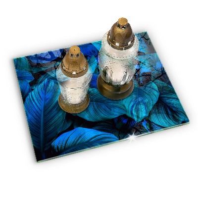 Base para velas de cemitério Folhas de vegetação da selva