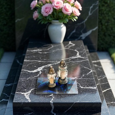 Base para velas de cemitério Folhas de vegetação da selva