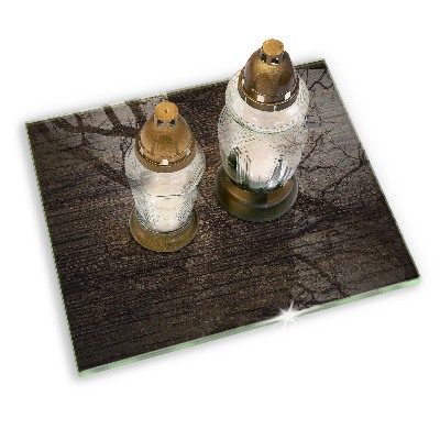 Base para velas de cemitério Casca de textura de madeira