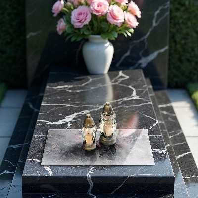 Base para velas de cemitério Textura de pedra