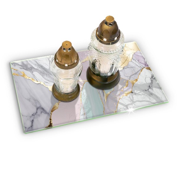 Base para velas de cemitério Mármore pastel