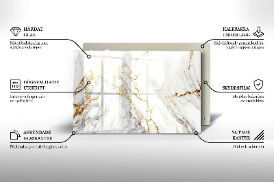 Base para velas de cemitério Mármore claro com dourado