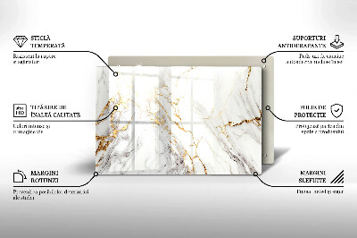 Base para velas de cemitério Mármore claro com dourado