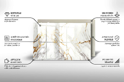 Base para velas de cemitério Mármore claro com dourado