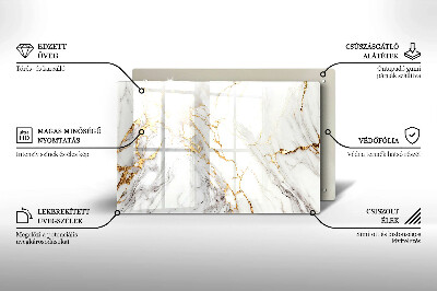 Base para velas de cemitério Mármore claro com dourado