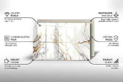 Base para velas de cemitério Mármore claro com dourado