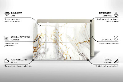 Base para velas de cemitério Mármore claro com dourado