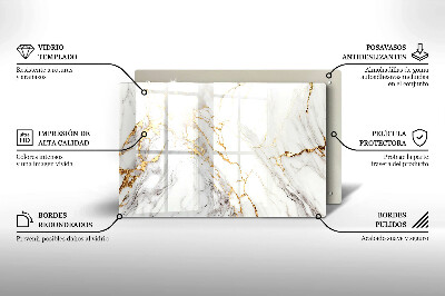 Base para velas de cemitério Mármore claro com dourado