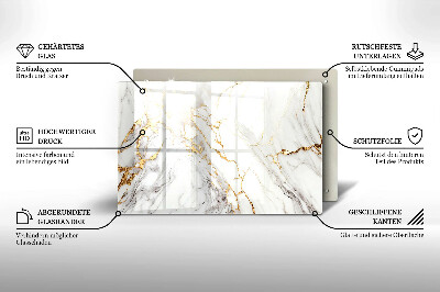 Base para velas de cemitério Mármore claro com dourado