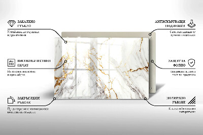 Base para velas de cemitério Mármore claro com dourado