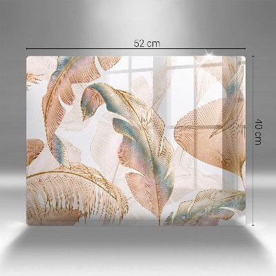 Base para velas de cemitério Penas e folhas Boho