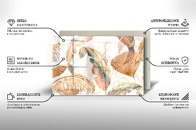 Base para velas de cemitério Penas e folhas Boho