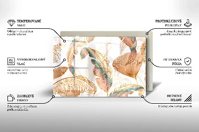 Base para velas de cemitério Penas e folhas Boho