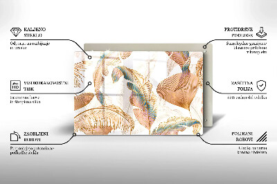 Base para velas de cemitério Penas e folhas Boho