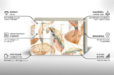 Base para velas de cemitério Penas e folhas Boho