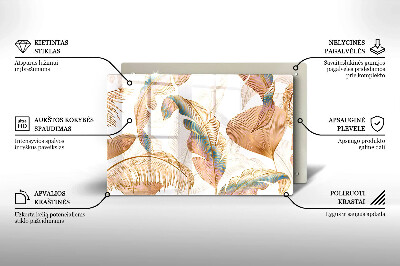 Base para velas de cemitério Penas e folhas Boho