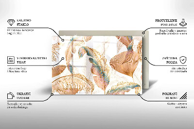 Base para velas de cemitério Penas e folhas Boho