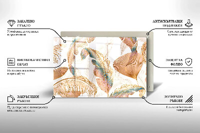 Base para velas de cemitério Penas e folhas Boho