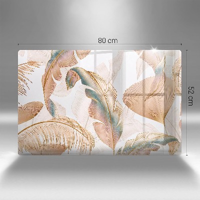 Base para velas de cemitério Penas e folhas Boho