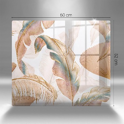 Base para velas de cemitério Penas e folhas Boho