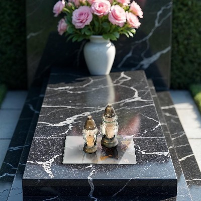 Base para velas de cemitério Abstração com ouro