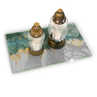 Base para velas de cemitério Abstração com ouro