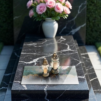 Base para velas de cemitério Abstração com ouro