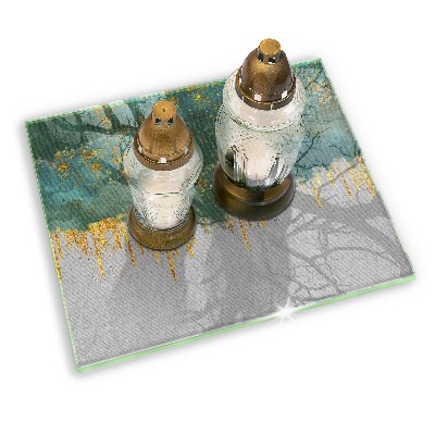 Base para velas de cemitério Abstração com ouro