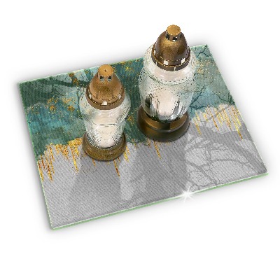 Base para velas de cemitério Abstração com ouro