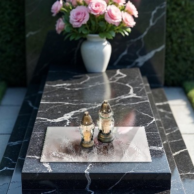 Base para velas de cemitério Vegetação de folhagem boho