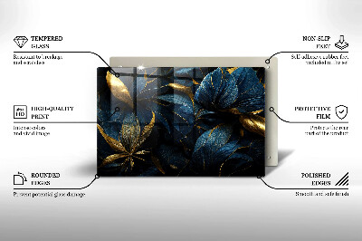 Base para velas de cemitério Folhas decorativas com ouro