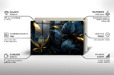 Base para velas de cemitério Folhas decorativas com ouro