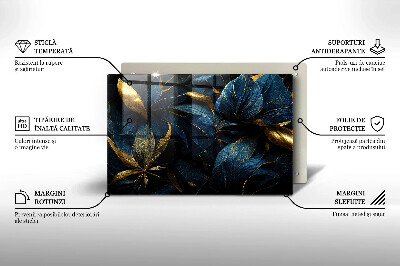 Base para velas de cemitério Folhas decorativas com ouro