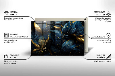 Base para velas de cemitério Folhas decorativas com ouro