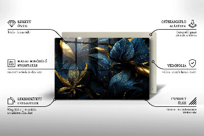 Base para velas de cemitério Folhas decorativas com ouro