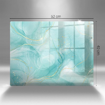 Base para velas de cemitério Abstração azul e dourada