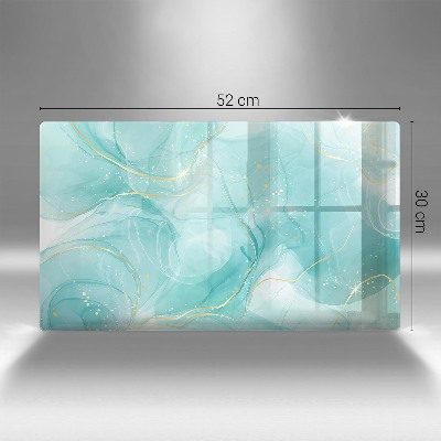 Base para velas de cemitério Abstração azul e dourada