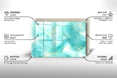 Base para velas de cemitério Abstração azul e dourada