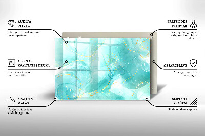 Base para velas de cemitério Abstração azul e dourada