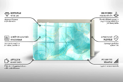 Base para velas de cemitério Abstração azul e dourada