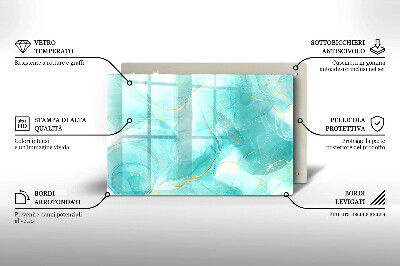 Base para velas de cemitério Abstração azul e dourada