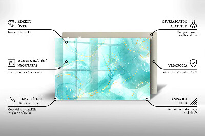 Base para velas de cemitério Abstração azul e dourada