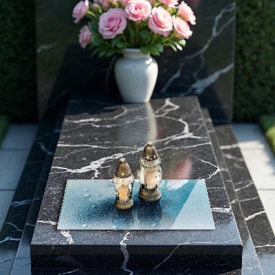 Base para velas de cemitério Gotas de água