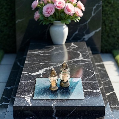 Base para velas de cemitério Gotas de água