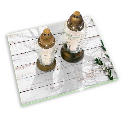 Base para velas de cemitério Tábuas e folhas velhas