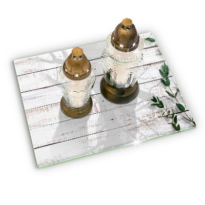 Base para velas de cemitério Tábuas e folhas velhas