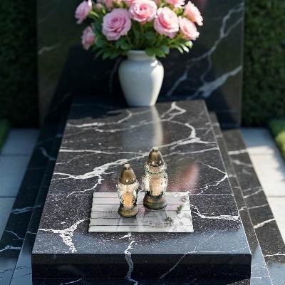 Base para velas de cemitério Tábuas e folhas velhas