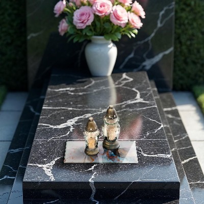 Base para velas de cemitério Mármore abstrato