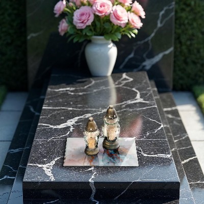 Base para velas de cemitério Mármore abstrato